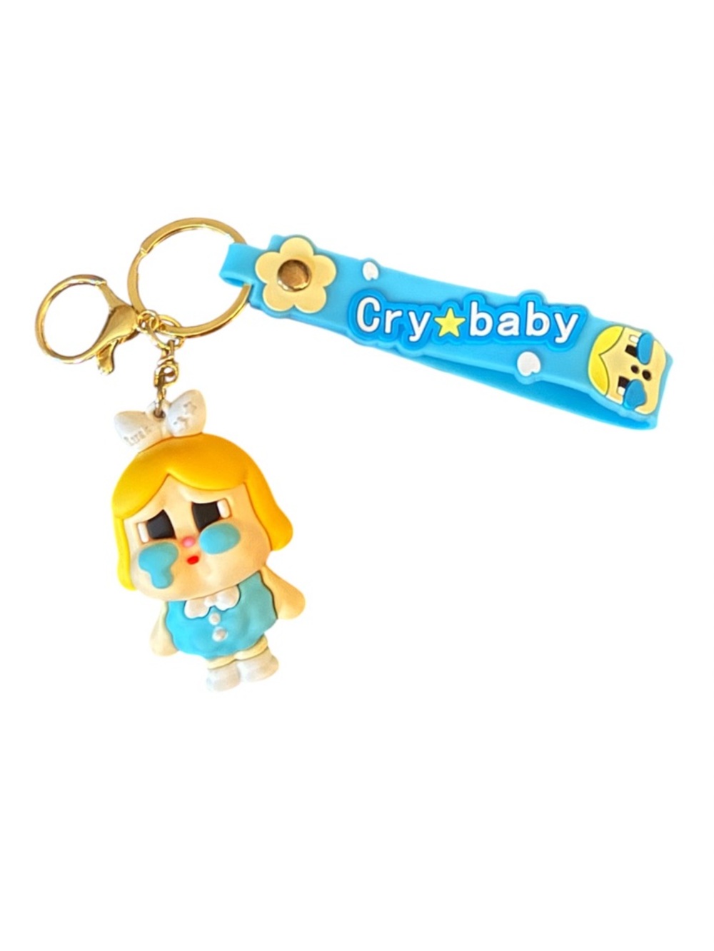 Cry Baby Blue Girl Keychain | Cute Crying Doll Charm
